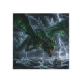 Dragon Storm Square Magnet — Fantasy Sea Serpent Art Magnet