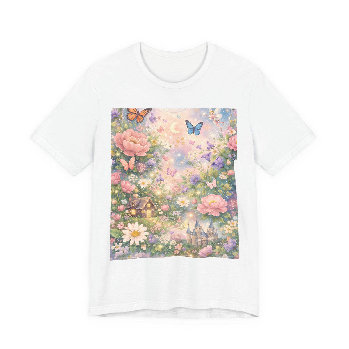 Floral Fairy Garden T-Shirt — Cottagecore Butterflies & Blossoms Tee