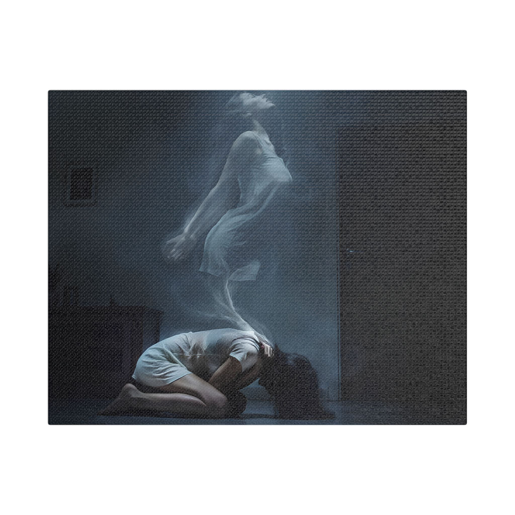 Ghostly Ascension | Satin Canvas Wall Art | Fantasy Dark Art
