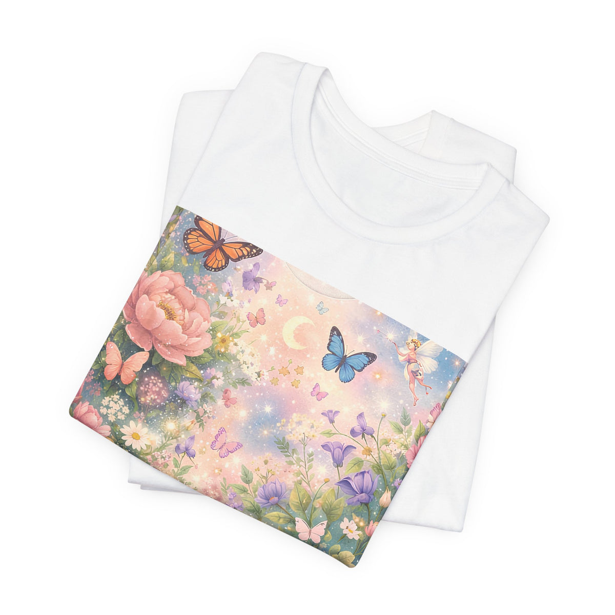 Floral Fairy Garden T-Shirt — Cottagecore Butterflies & Blossoms Tee