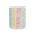 Pastel Swirl Keramiktasse – Rosa, Gelb & Blau | 11oz & 15oz | Glossy Finish