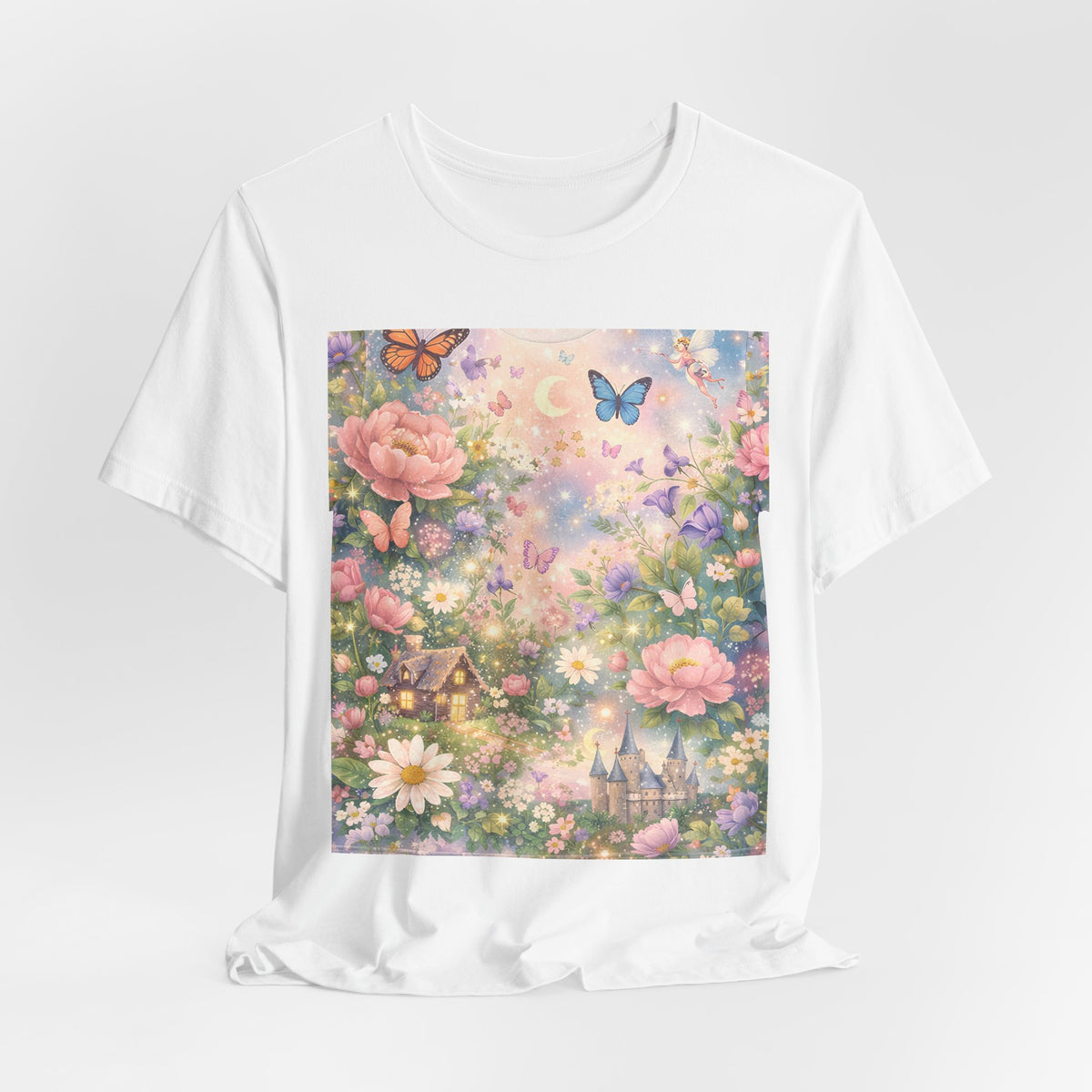 Floral Fairy Garden T-Shirt — Cottagecore Butterflies & Blossoms Tee
