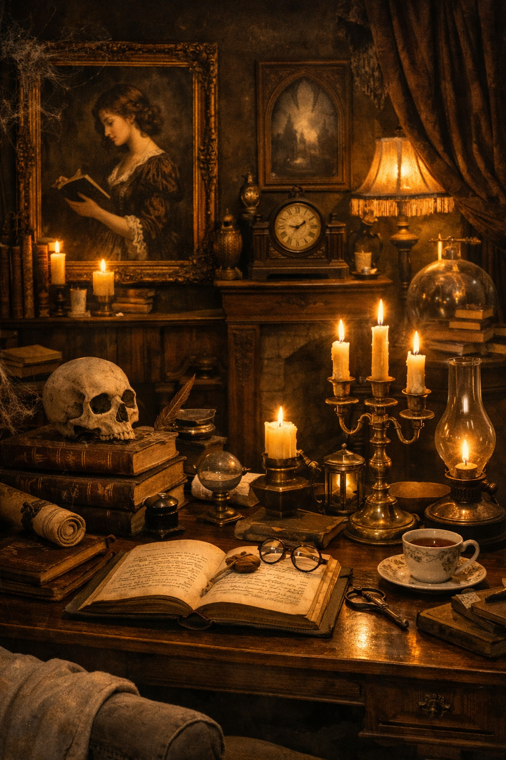 The Midnight Study – Dark Academia Art Poster