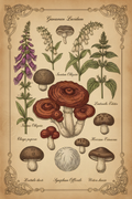 Ganoderma Lucidum – Vintage Pilze & Waldkräuter Poster