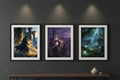 Fantasy Welten Triptychon Wandbild-Set Mockup