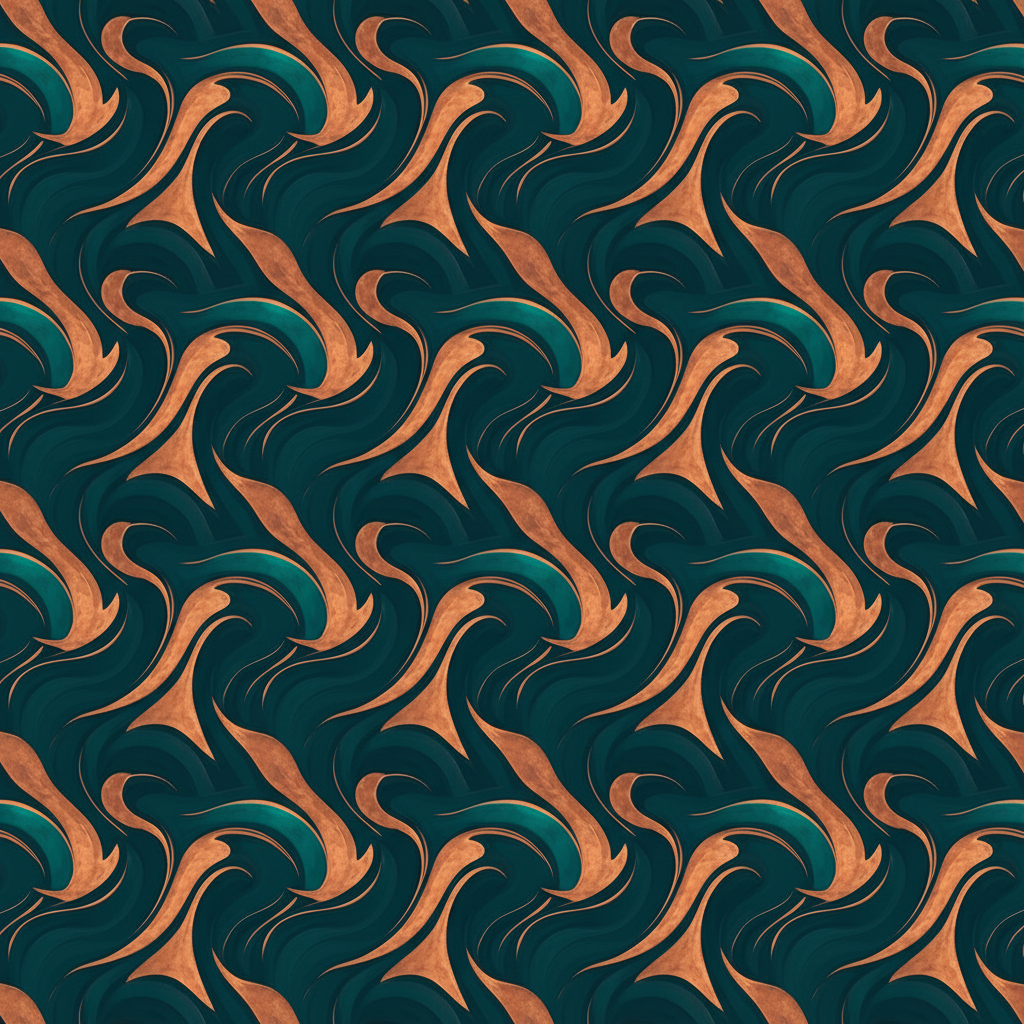 Teal & Kupfer Wellen Muster