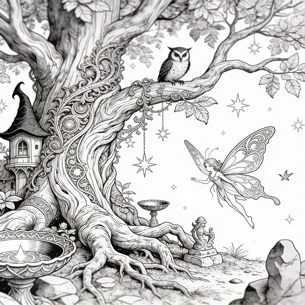 Ausmalbilder für Erwachsene – Fantasy Bundle (20 Bilder)