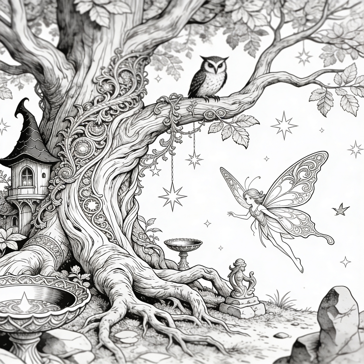 Ausmalbilder für Erwachsene – Fantasy Bundle (20 Bilder)