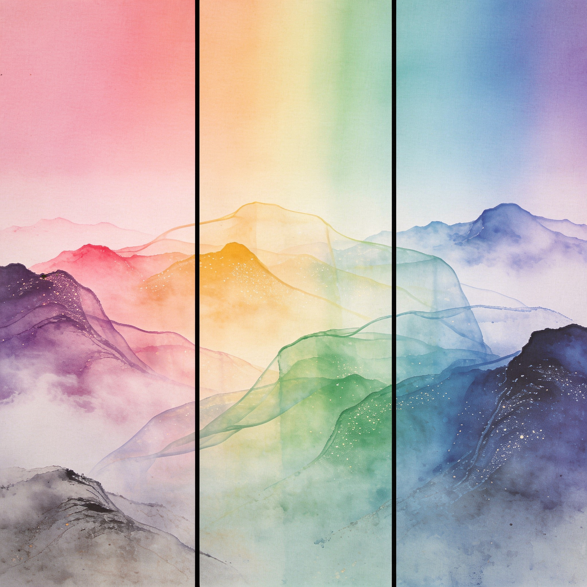 Rainbow Horizon Triptych