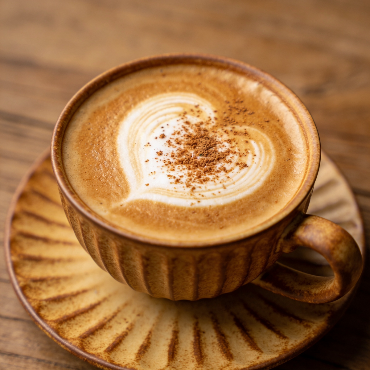 Latte Art Herz – Kaffeeliebe im Moment digitales Kunstbild